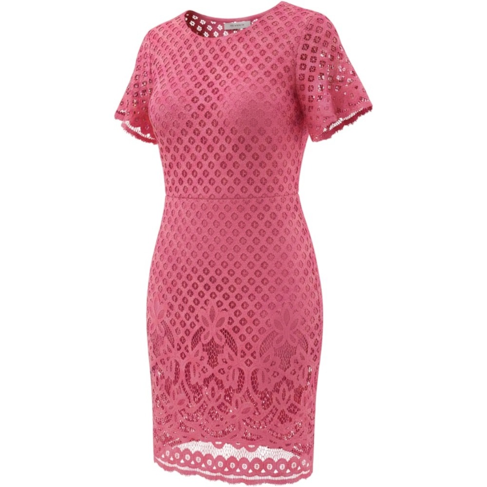 Women's Pink Lace Sheath Dress